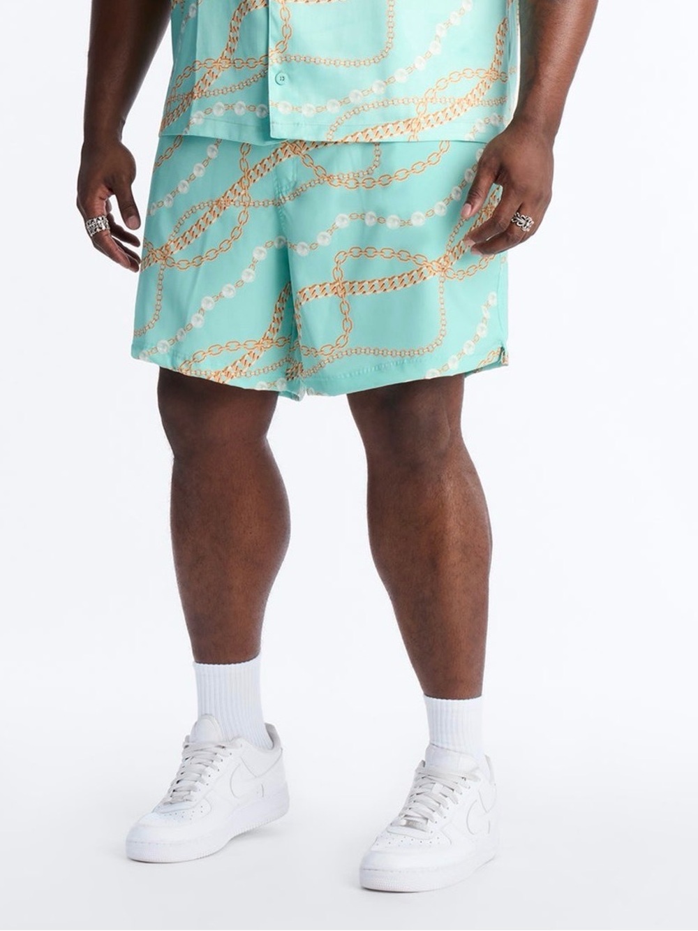 Novamens Aqua Chain-Print Swim Shorts size 3XL